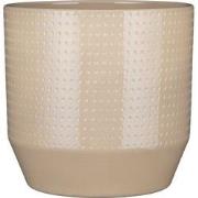 Mica Decorations Nola Bloempot - 27x27x25 cm - Keramiek - Beige