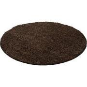 Tapijtenloods Basic Rond Shaggy vloerkleed Bruin Hoogpolig- 160 CM RON...