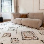 Berber Vloerkleed Hoogpolig Wit - Ikat - Polypropyleen - 120 x 170 cm ...