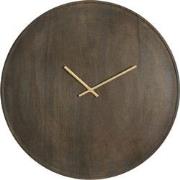 Light&living Klok Ø56 cm VETI mango hout donker bruin+goud