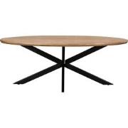 Livingfurn - Eetkamertafel Jesper Oval 160 cm - Mangohout / Gecoat Sta...