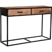 Livingfurn - Wandtafel Sturdy - 120x80x35 cm - Mangohout / Gecoat Staa...