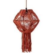 PTMD Milley Dark Orange Cotton Macrame Hanging Lamp