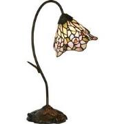 LumiLamp Tiffany Tafellamp  48 cm Roze Glas Tiffany Bureaulamp