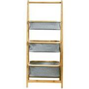 Decopatent® Houten opbergrek met 3 manden - Bamboe - badkamerrek - keu...