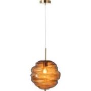 J-line - Hanglamp Glas Bruin - 30x30x34cm