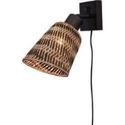 Wandlamp Java - Bamboe Zwart/Naturel - Ø15cm