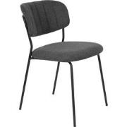 Housecraft Living Jolien Eetkamerstoelen Zwart/ Grijs - Set van 2