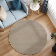 Loom Uni Effen Vloerkleed - Rond - Uni Kleur - Beige - Woonkamer Slaap...