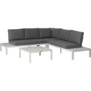 WOOOD La Vida Loungeset Buiten - Aluminium - Wit - 63x245x245