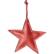 Decoratieve hangende kerstster in rood leer H10