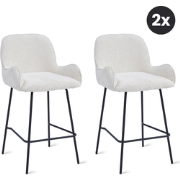 2x Barkruk Lily - Ivoor (Set van 2)