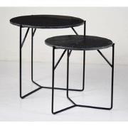 Livingfurn - Bijzettafel Mason Zwart - 52x52x53 - Marmer