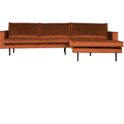 BePureHome Rodeo Chaise Longue Rechts - Velvet - Roest - 85x300x86/155