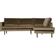 BePureHome Rodeo Hoekbank Rechts - Velvet -  Taupe - 85x266x213