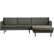 BePureHome Chaise Longue Rechts Rodeo - Velvet - Frost - 85x300x155