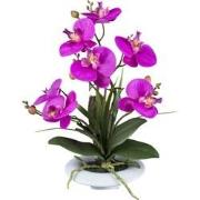 Kopu® Kunstbloem Orchidee 41 cm Paars met Bloemschaal - Phalaenopsis