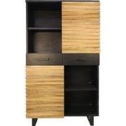 HSM Collection-Wandkast Lille 2 Deur 2 La-110x45x190-Zwart/Naturel-Aca...