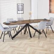 Deens Ovale Eettafel Paris Acaciahout Walnootfinish