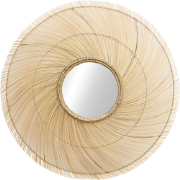 HSM Collection-Ronde Spiegel-120x5x120-Naturel-Bamboe