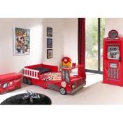 LUCEVI - Carbeds Peuter Fire Truck bed + Lattenbodem + Gas Pump Kast -...