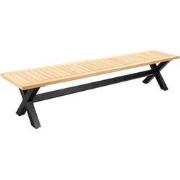 Wakai bench 217x45cm. alu black/teak