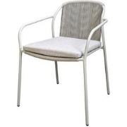 Vedella stackable dining chair without armrests aluminium salix/rope s...