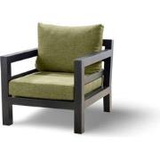 Midori lounge chair black 80x91 cm inclusief emerald green kussen