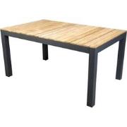 Midori low dining table 148x90 cm aluminium dark grey/teak