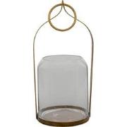 Clayre & Eef Windlicht  22x21x43 cm Koperkleurig Metaal Glas Rond Kaar...