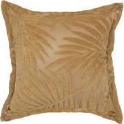 Velvet Sierkussen Leaf 3D Reliëf – Oker Geel – 45 x 45 cm – (Inclusief...