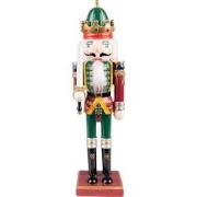 Clayre & Eef Beeld Notenkraker 30 cm Groen Rood Polyresin Kerstdecorat...