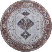 Vloerkleed Karaca Antraciet/Brown 09 Rond ø120 cm