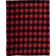 Clayre & Eef Plaid  130x170 cm Rood Zwart Polyester Ruiten Deken