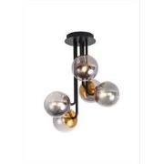 TSURU plafond 5x G9 LED incl. mat zwart/brons