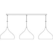Losse opbouw basis voor pendels 3x, wit, 120cm