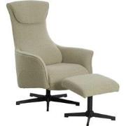 Relaxfauteuil Katie Taupe met Voetenbankje - Giga Meubel