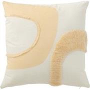 J-Line - Kussen Cirkel Textiel Wit/beige - 43x43x10cm