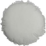 J-Line - Kussen Rond Velvet Katoen/linnen Wit - 50x50x5cm