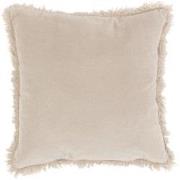 J-Line - Kussen Boord Lang Katoen/linnen Beige/grijs - 45x45x4cm