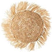 J-Line - Kussen Rond Riet Raffia Naturel - 45x45x15cm