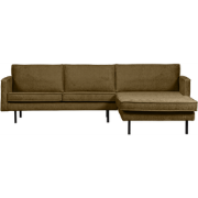 BePureHome Chaise Longue Rechts Rodeo - Velvet - Brass - 85x300x155