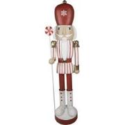 Clayre & Eef Beeld Notenkraker 167 cm Rood Ijzer Kerstdecoratie
