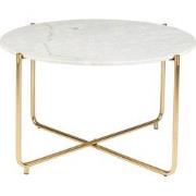 Housecraft Living Timpa Salontafel Marmer Rond 70x70 cm Wit/ Goud