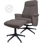 Relaxfauteuil Bindy + Hocker - Bouclé - Brown