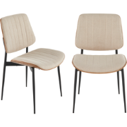 Set van 2 stoelen in beige stof H81 cm - HORTENSE