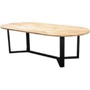 Kaihou table 260x122cm. oval alu black/teak