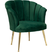 Luxe Velvet Schelp Fauteuil Mila Groen | Gouden Poten