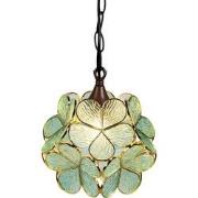 LumiLamp Hanglamp Tiffany  21x21x17/90 cm  Groen Glas Hanglamp Eettafe...