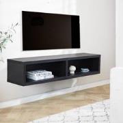 Zwevend TV Meubel Zwart Melamine Bernie 125x30x35 cm